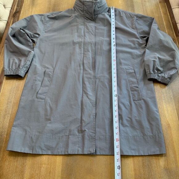 EILEEN FISHER Cotton Nylon Hooded Jacket Medium Gray‎ Weather Resistant - Picture 4 of 13